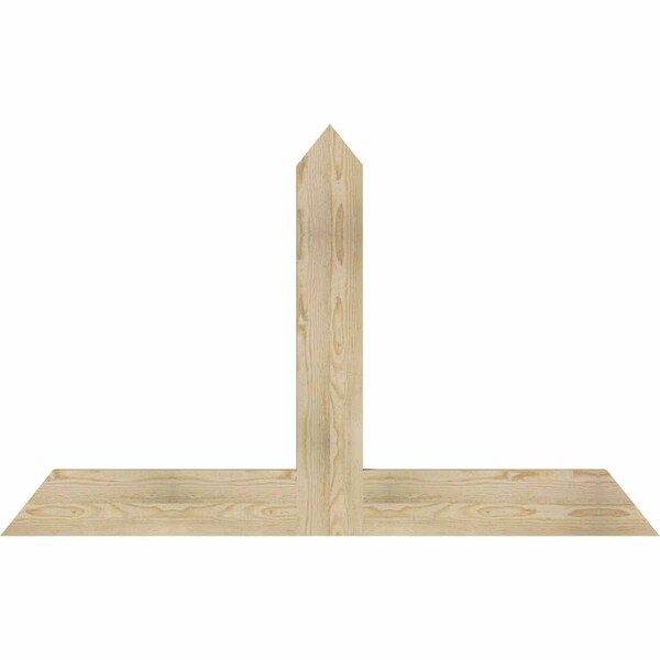 Ekena Millwork Portland Rough Sawn Timber Gable Bracket, Douglas Fir, 60"W x 38"H x 2"D x 6"F, 15/12 Pitch GBW060X38X0206POR00RDF - main